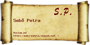 Sebő Petra névjegykártya